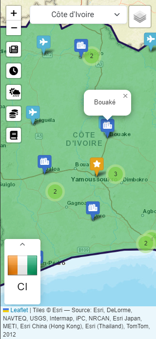 A screenshot of the Gazetteer webapp
